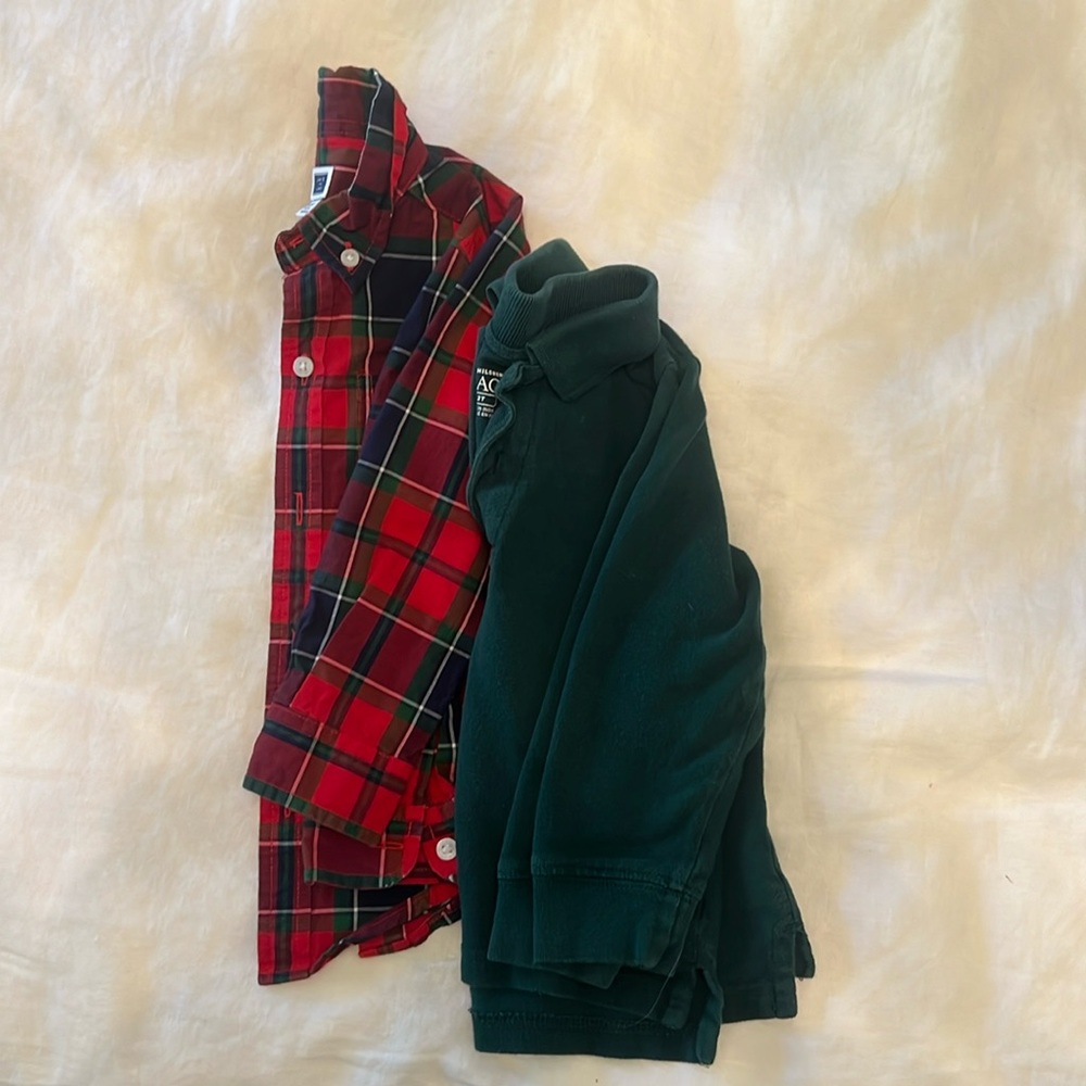 Set of two fall/winter holiday themed long sleeve shirts from Janie & Jack